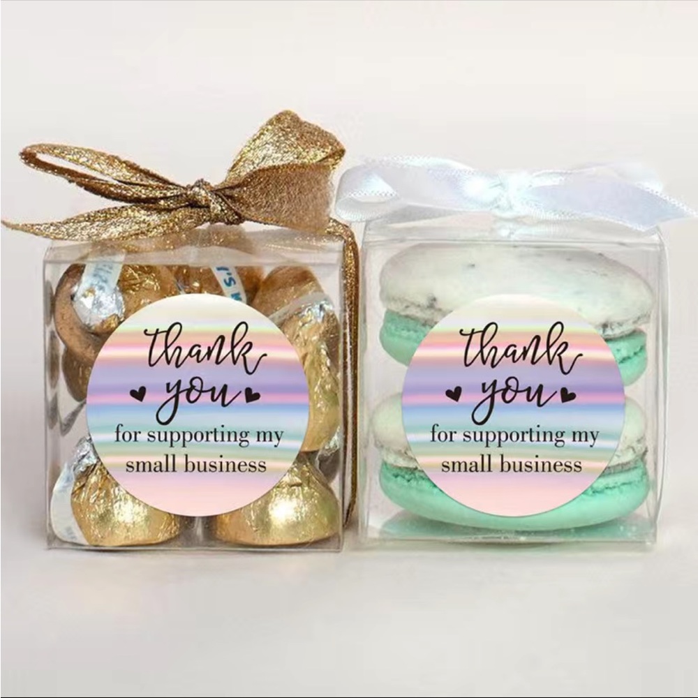 500 Holographic Thank You For Supporting Small Business Stickers PRICE IS FIRM - Picture 5 of 5